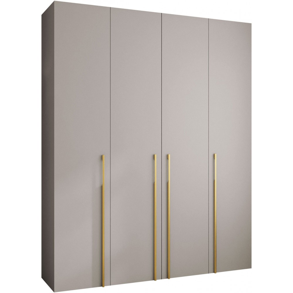 Ντουλάπα Como III 200 Τετράφυλλη-Cashmere - Χρυσό