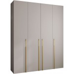 Ντουλάπα Como III 200 Τετράφυλλη-Cashmere - Χρυσό