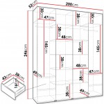 Ντουλάπα Como III 200 Τετράφυλλη-Cashmere - Χρυσό