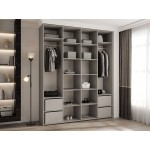 Ντουλάπα Como III 200 Τετράφυλλη-Cashmere - Μαύρο