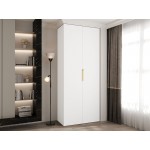 Ντουλάπα Como IV-Λευκό - Χρυσό-Μήκος: 100εκ