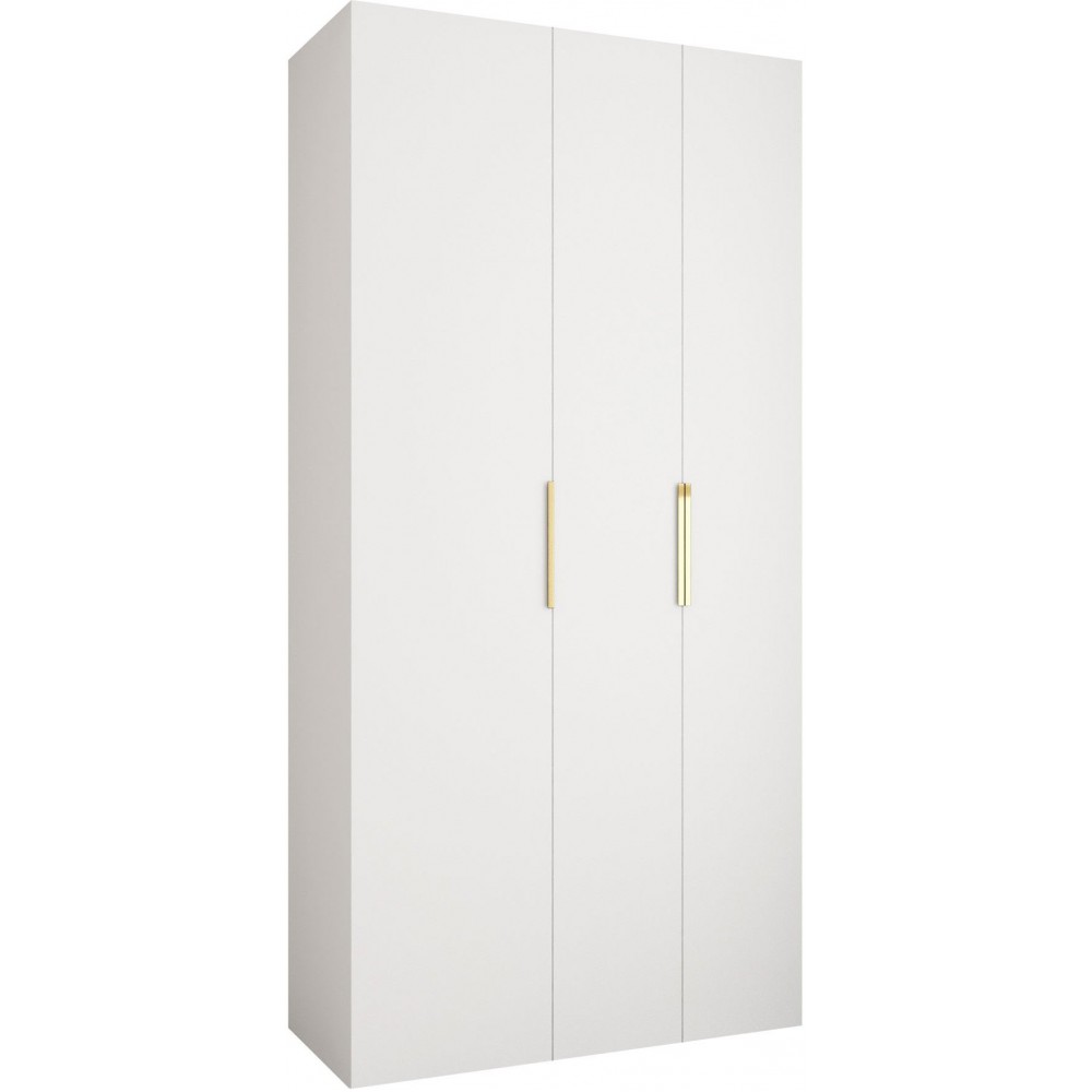 Ντουλάπα Como IV-Λευκό - Χρυσό-Μήκος: 120εκ