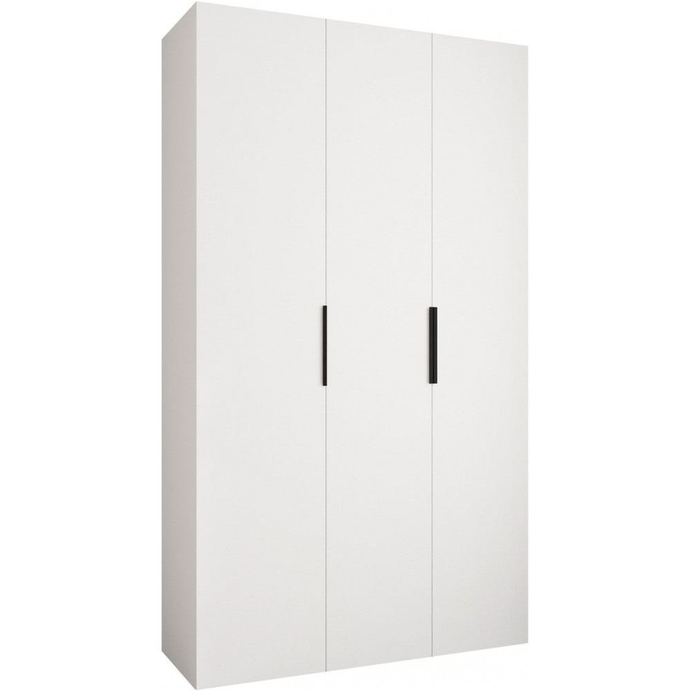 Ντουλάπα Como IV 140 Τρίφυλλη-Λευκό - Μαύρο