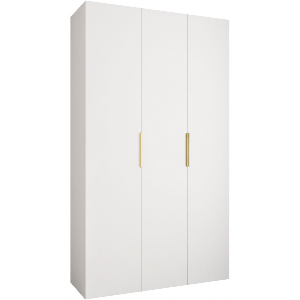 Ντουλάπα Como IV 140 Τρίφυλλη-Λευκό - Χρυσό