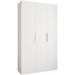 Ντουλάπα Como IV 140 Τρίφυλλη-Λευκό - Χρυσό