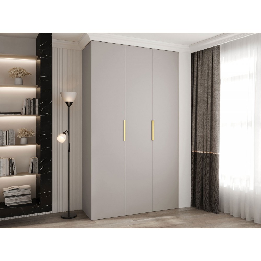 Ντουλάπα Como IV 140 Τρίφυλλη-Cashmere - Χρυσό
