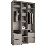 Ντουλάπα Como IV 140 Τρίφυλλη-Cashmere - Χρυσό