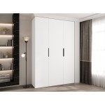 Ντουλάπα Como IV 160 Τρίφυλλη-Λευκό - Μαύρο