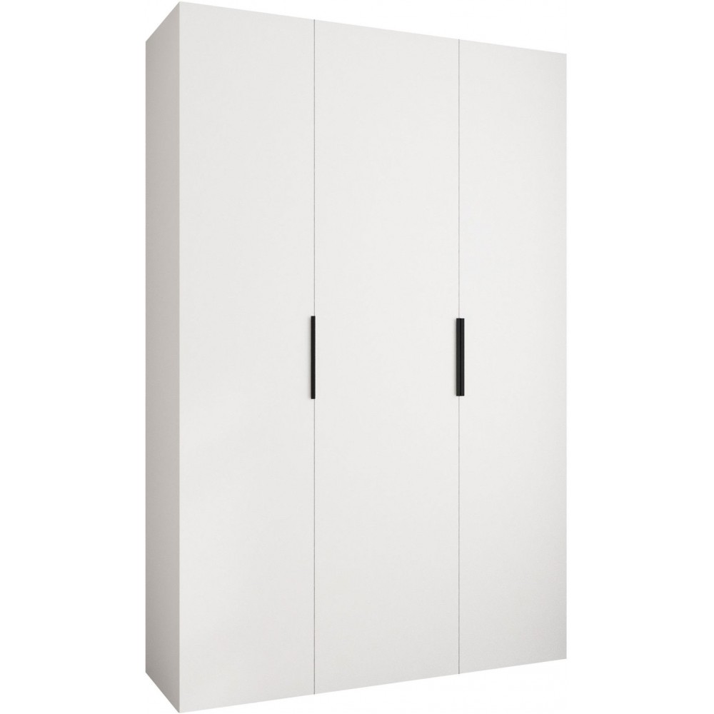 Ντουλάπα Como IV 160 Τρίφυλλη-Λευκό - Μαύρο