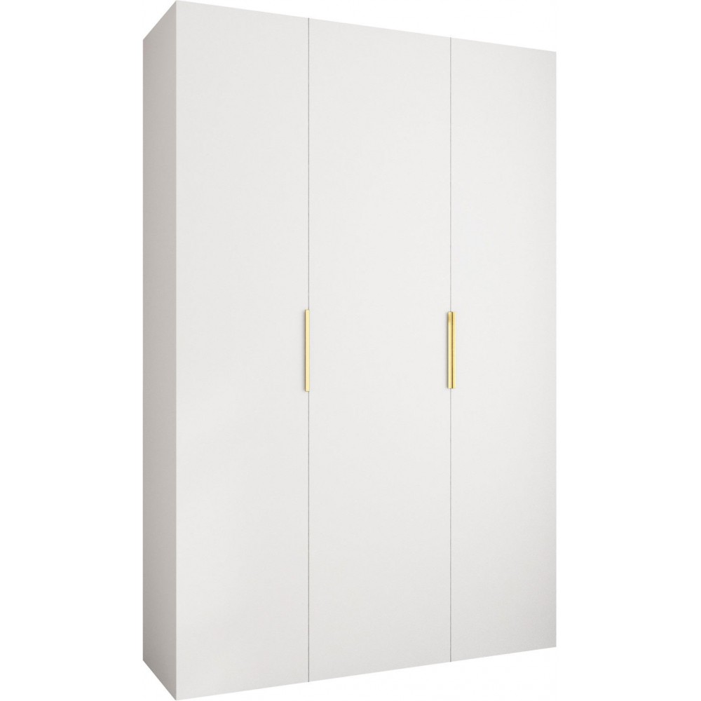 Ντουλάπα Como IV 160 Τρίφυλλη-Λευκό - Χρυσό