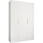 Ντουλάπα Como IV 160 Τρίφυλλη-Λευκό - Χρυσό