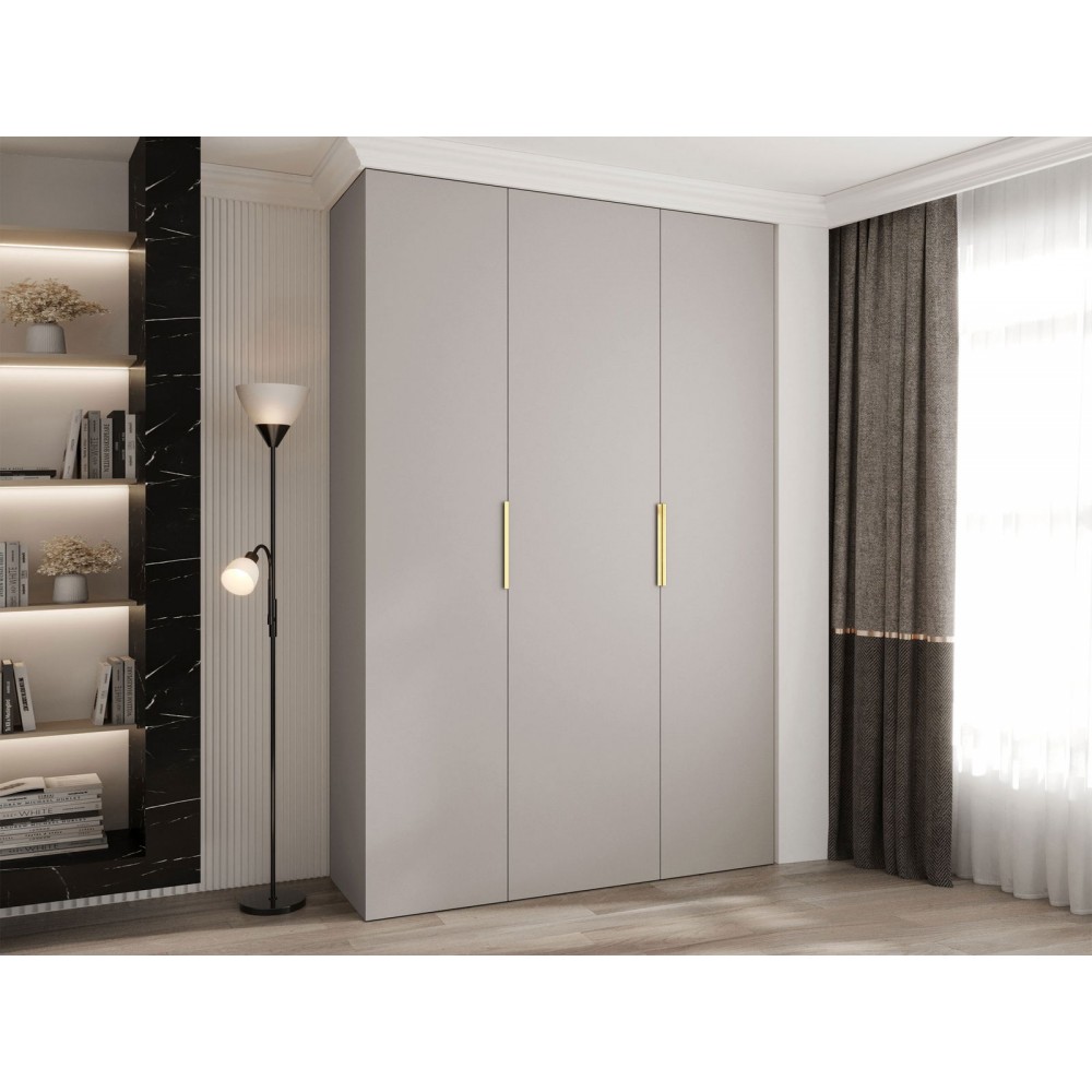 Ντουλάπα Como IV 160 Τρίφυλλη-Cashmere - Χρυσό