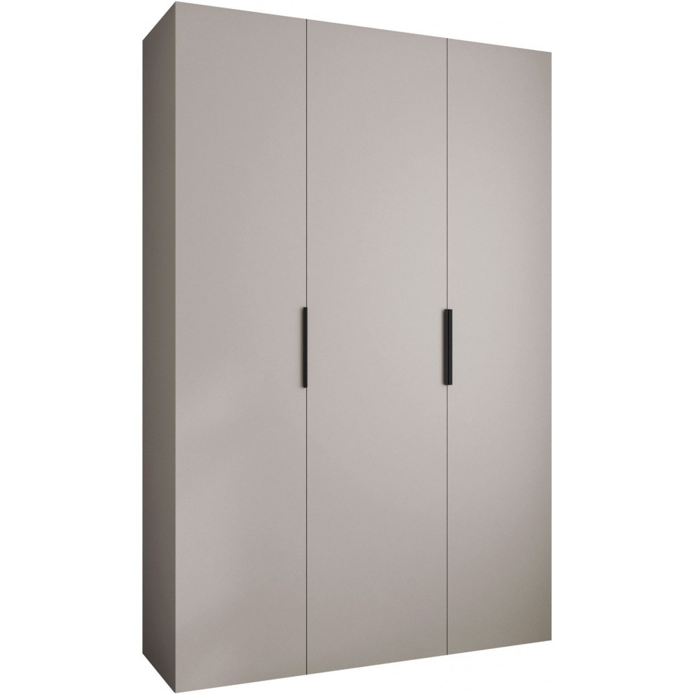 Ντουλάπα Como IV 160 Τρίφυλλη-Cashmere - Μαύρο