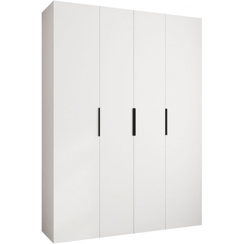 Ντουλάπα Como IV 180 Τετράφυλλη-Λευκό - Μαύρο