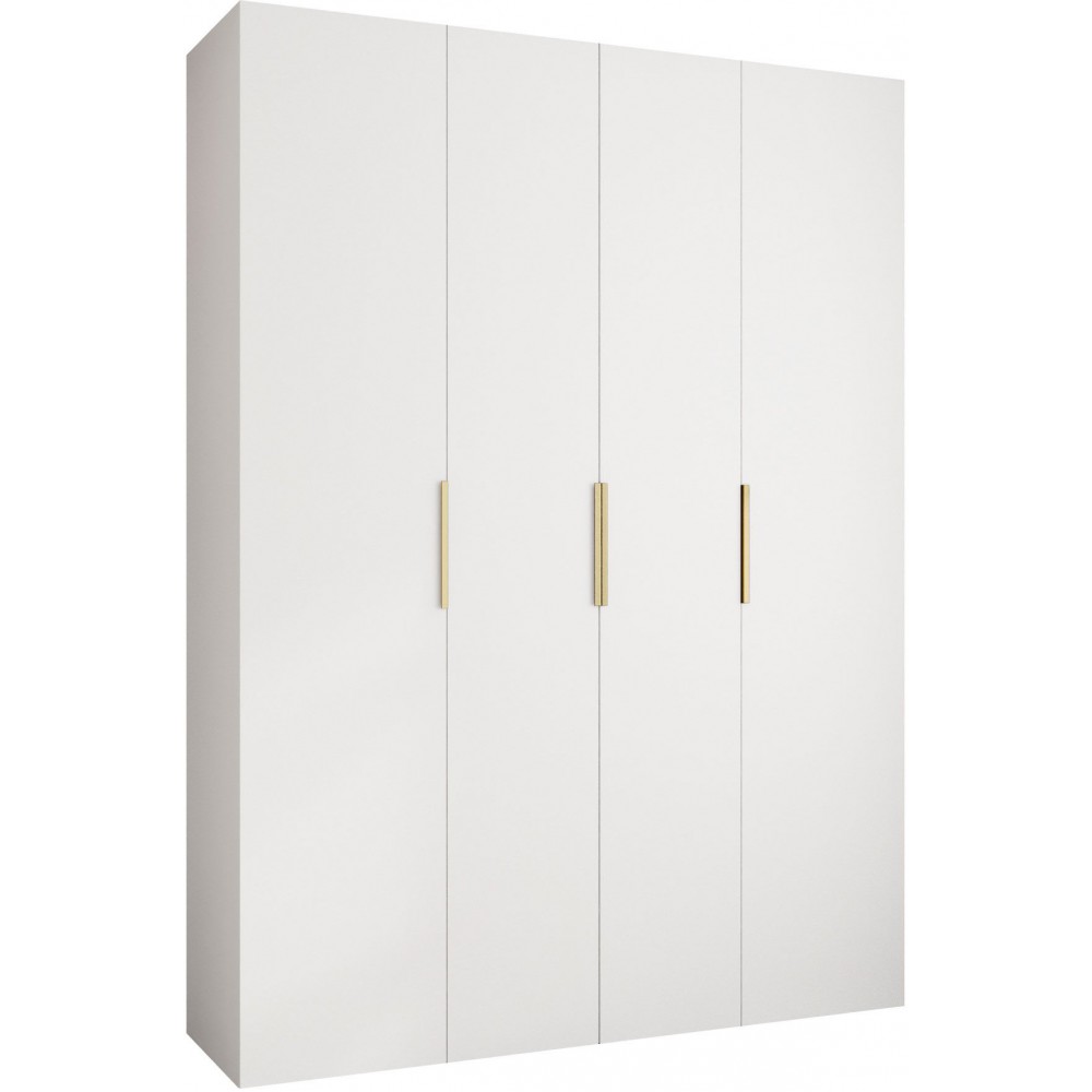 Ντουλάπα Como IV 180 Τετράφυλλη-Λευκό - Χρυσό