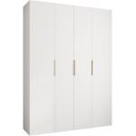 Ντουλάπα Como IV 180 Τετράφυλλη-Λευκό - Χρυσό