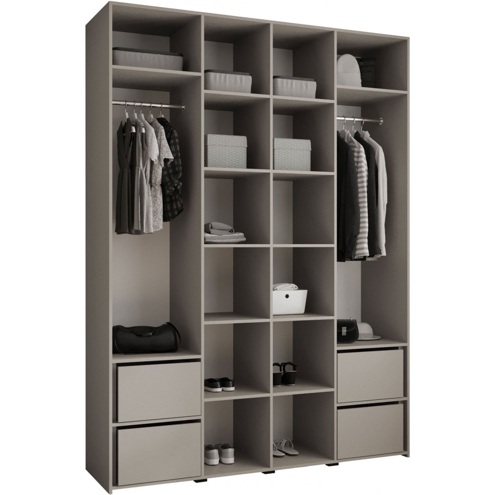 Ντουλάπα Como IV 180 Τετράφυλλη-Cashmere - Χρυσό