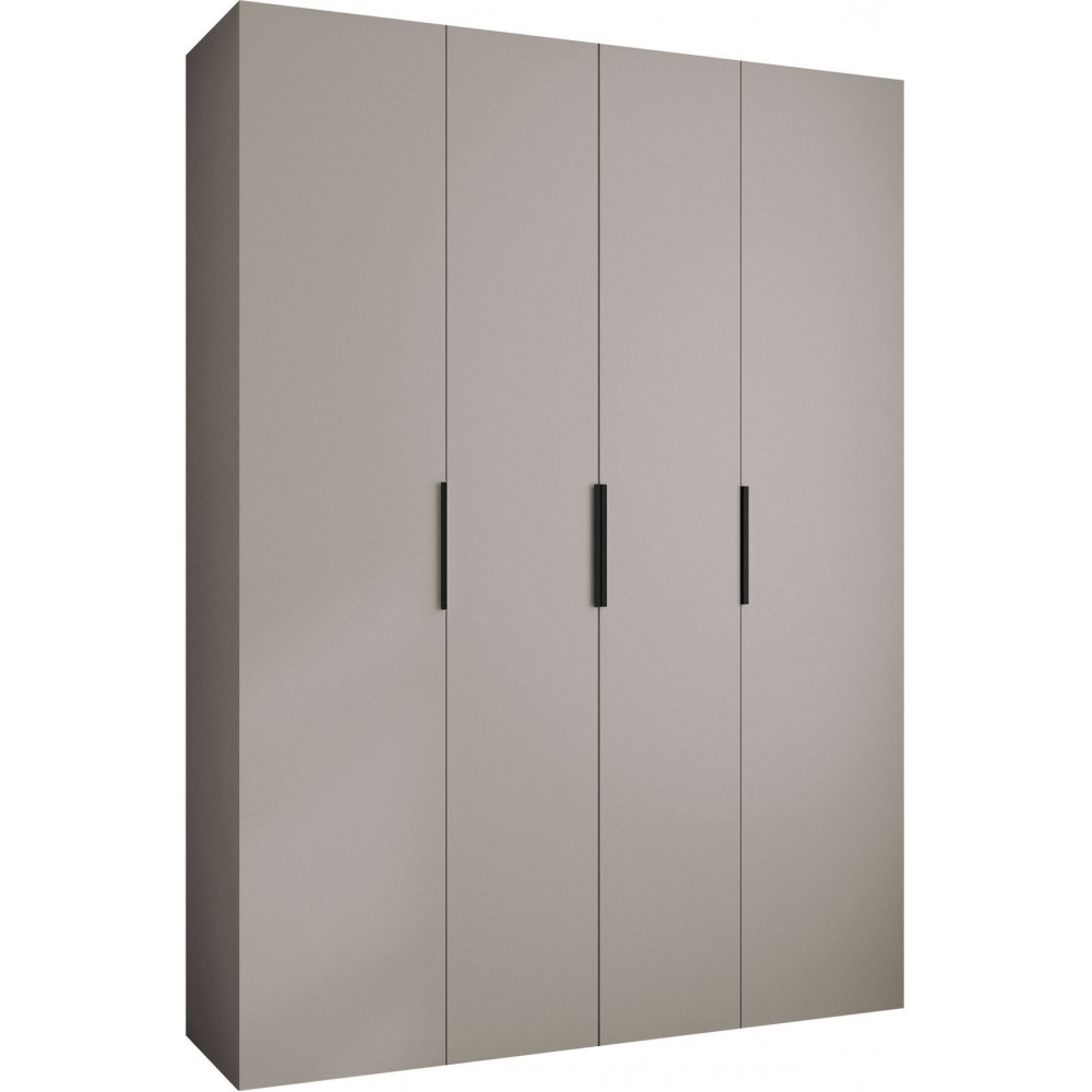 Ντουλάπα Como IV 180 Τετράφυλλη-Cashmere - Μαύρο