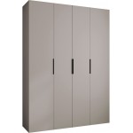 Ντουλάπα Como IV 180 Τετράφυλλη-Cashmere - Μαύρο