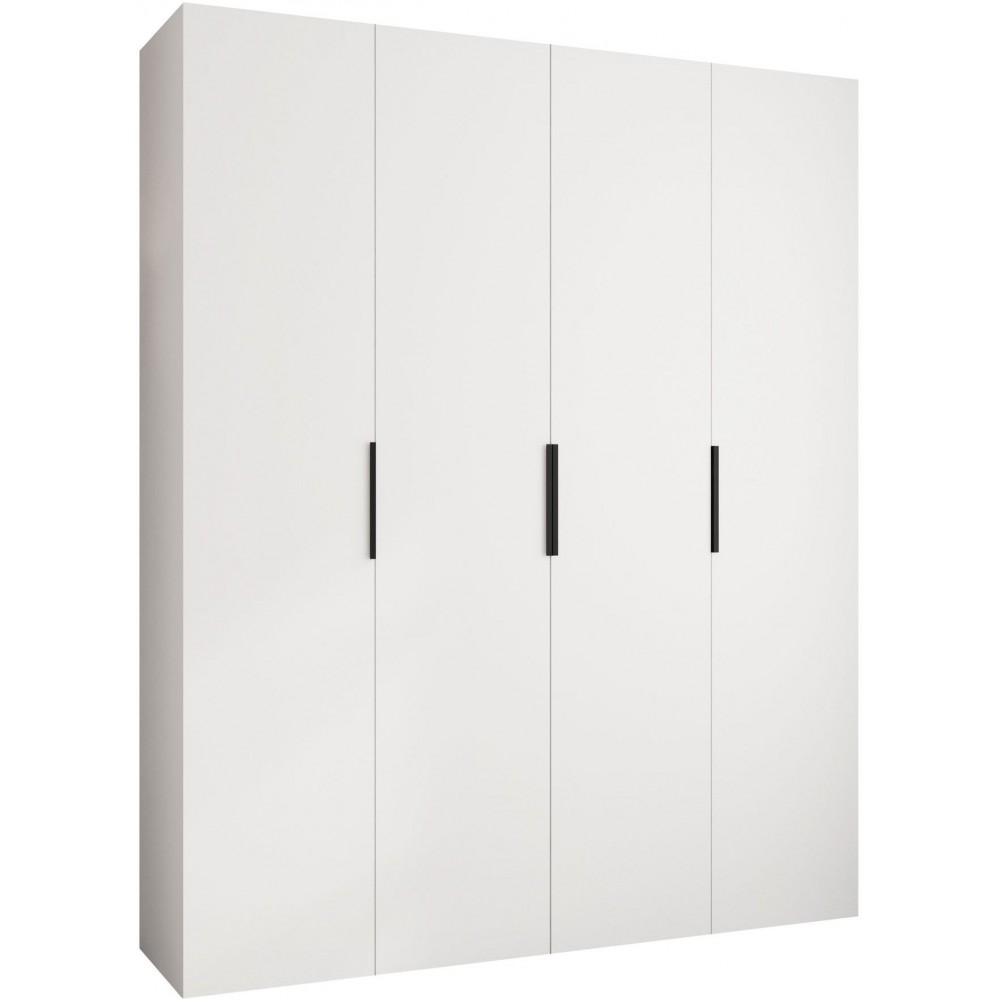 Ντουλάπα Como IV 200 Τετράφυλλη-Λευκό - Μαύρο