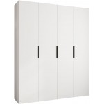 Ντουλάπα Como IV 200 Τετράφυλλη-Λευκό - Μαύρο