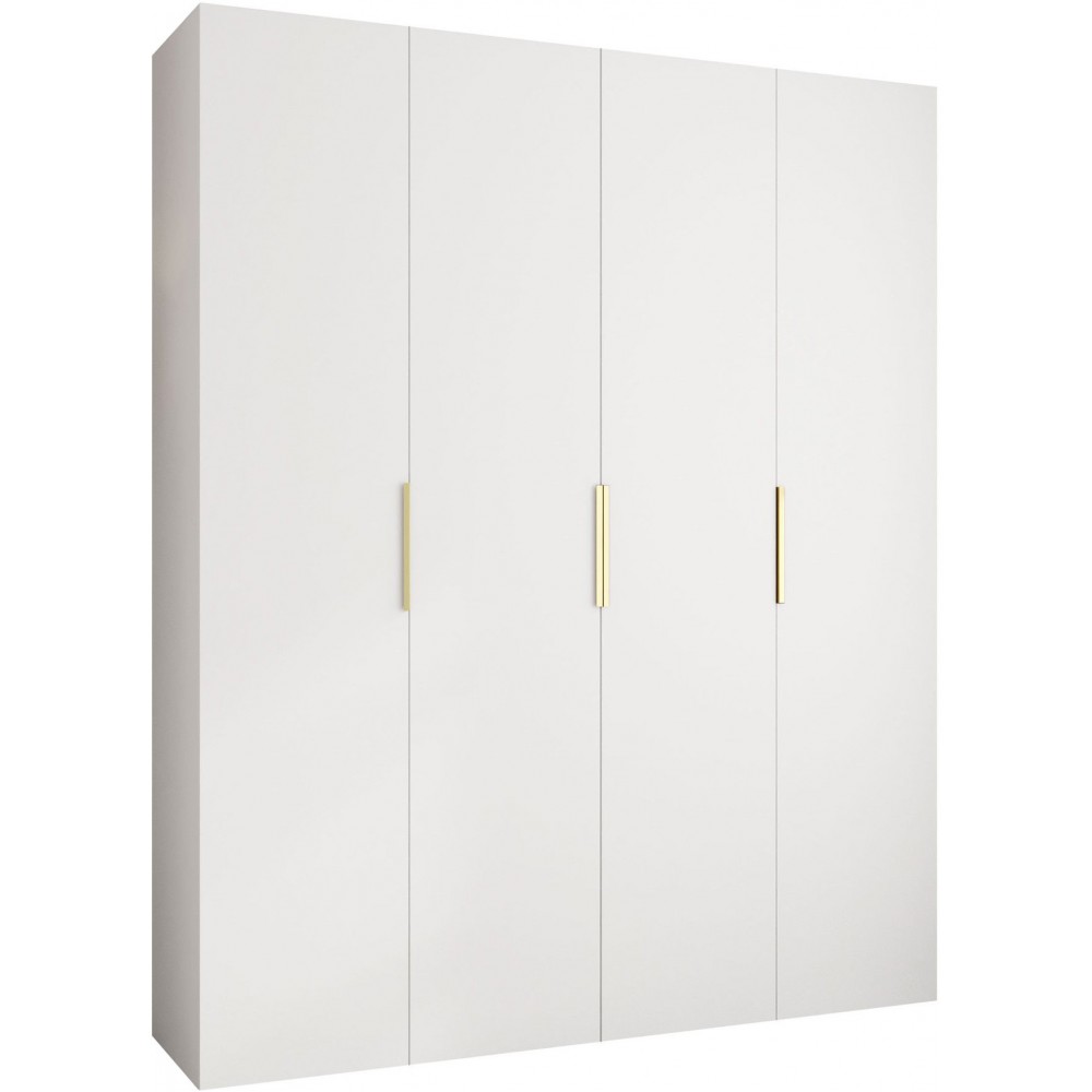 Ντουλάπα Como IV 200 Τετράφυλλη-Λευκό - Χρυσό