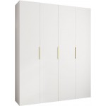 Ντουλάπα Como IV 200 Τετράφυλλη-Λευκό - Χρυσό