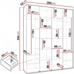 Ντουλάπα Como IV 200 Τετράφυλλη-Cashmere - Χρυσό