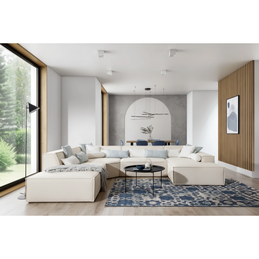 Γωνιακός καναπές Fubu M-Εκρού-Αριστερή