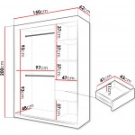 Ντουλάπα Flutes 150 Συρόμενη-Λευκό 150x62x200
