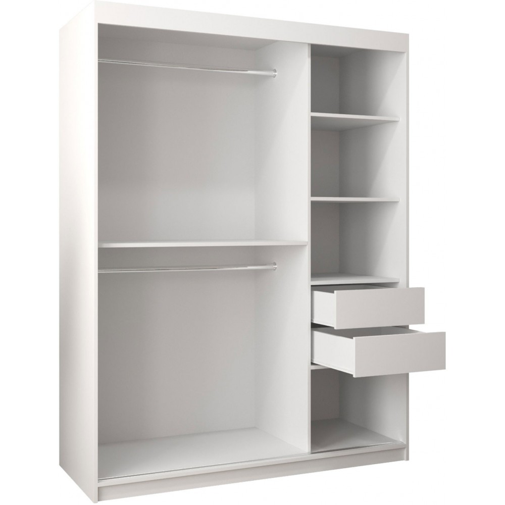Ντουλάπα Flutes 150 Συρόμενη-Λευκό 150x62x200