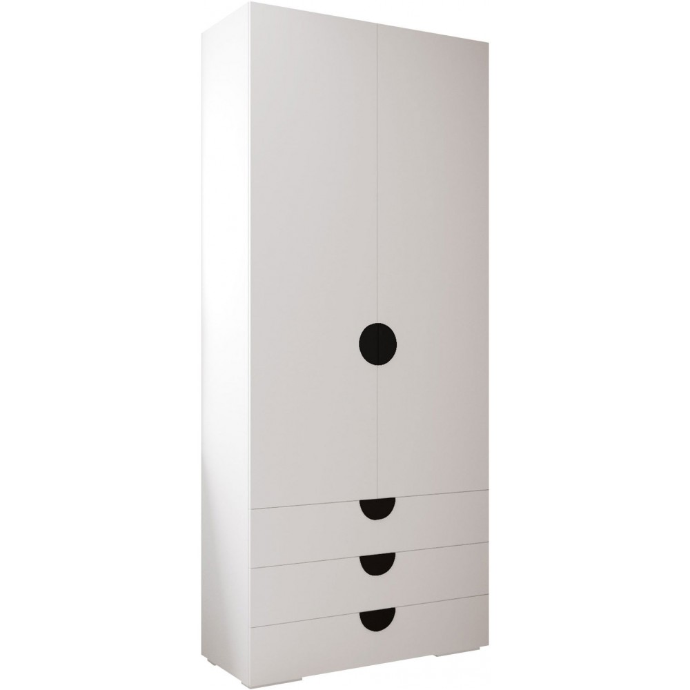 Ντουλάπα Inova IV 2D3SZ Δίφυλλη-Λευκό - Μαύρο