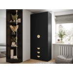 Ντουλάπα Inova IV 2D3SZ Δίφυλλη-Μαύρο - Χρυσό