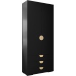 Ντουλάπα Inova IV 2D3SZ Δίφυλλη-Μαύρο - Χρυσό