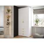 Ντουλάπα Inova IV 2D3SZ Δίφυλλη-Λευκό - Χρυσό