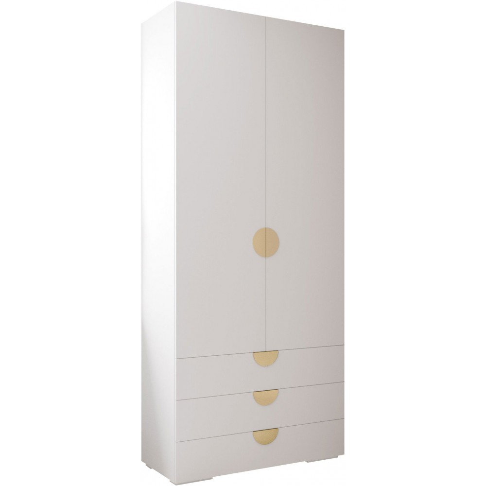 Ντουλάπα Inova IV 2D3SZ Δίφυλλη-Λευκό - Χρυσό