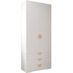Ντουλάπα Inova IV 2D3SZ Δίφυλλη-Λευκό - Χρυσό