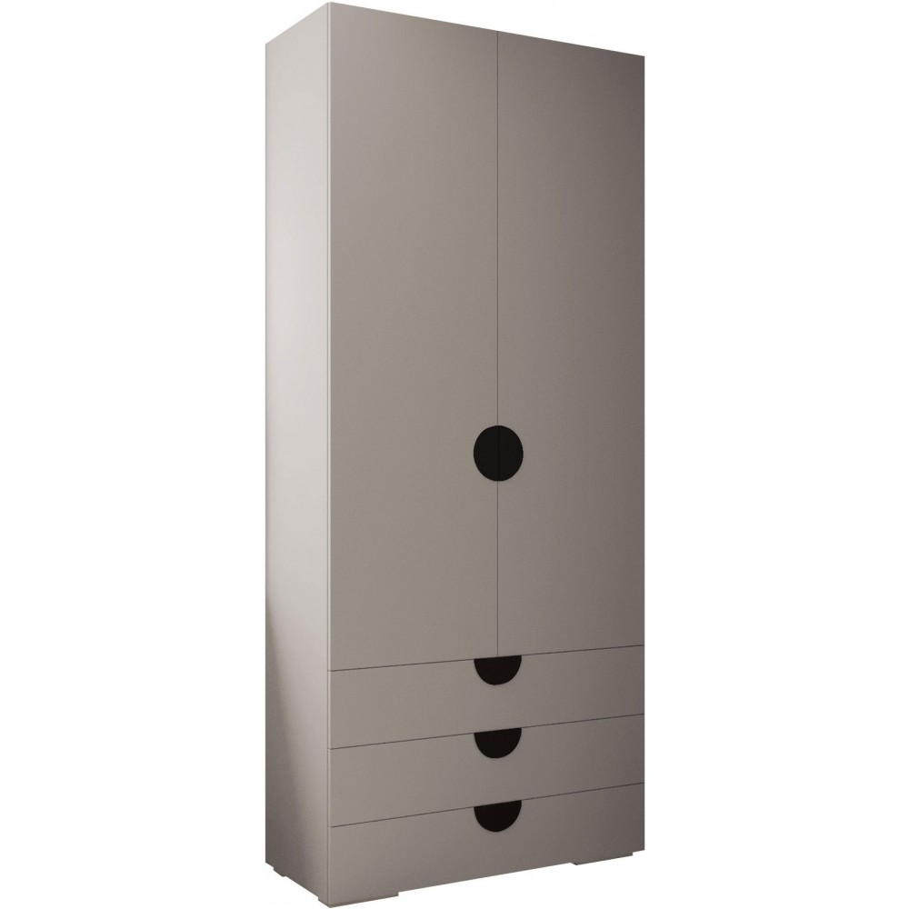 Ντουλάπα Inova IV 2D3SZ Δίφυλλη-Cashmere - Μαύρο