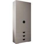 Ντουλάπα Inova IV 2D3SZ Δίφυλλη-Cashmere - Μαύρο