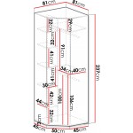 Γωνιακή Ντουλάπα Inova IV-Λευκό - Μαύρο