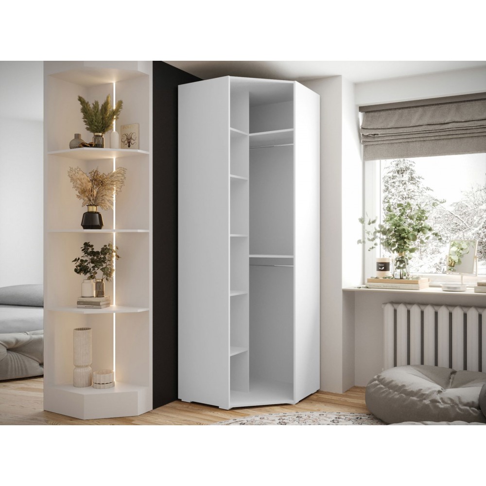 Γωνιακή Ντουλάπα Inova IV-Λευκό - Χρυσό