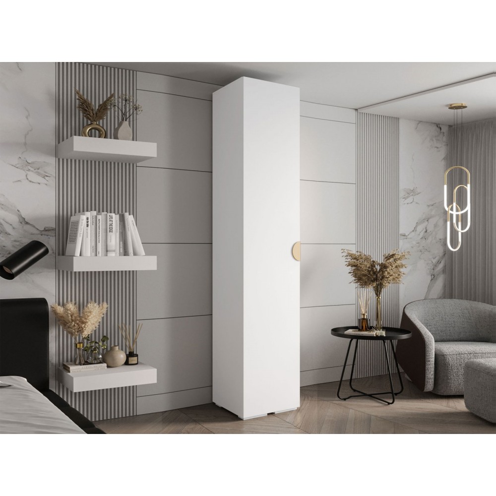 Ντουλάπα Inova IV 50 Μονόφυλλη-Λευκό - Χρυσό