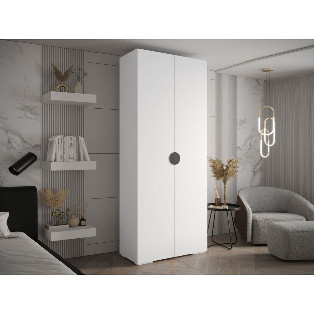 Ντουλάπα Inova IV 100 Δίφυλλη-Λευκό - Μαύρο