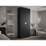 Ντουλάπα Inova IV 100 Δίφυλλη-Μαύρο - Χρυσό