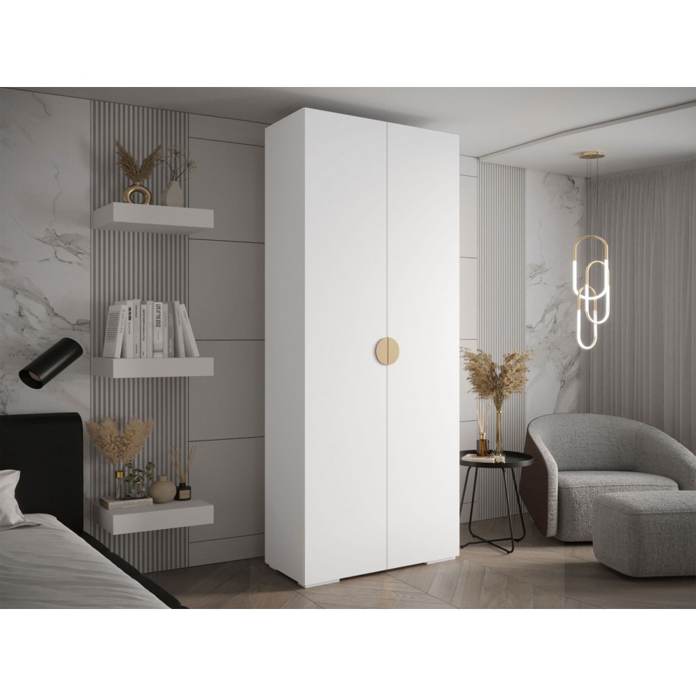 Ντουλάπα Inova IV 100 Δίφυλλη-Λευκό - Χρυσό