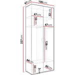 Ντουλάπα Inova IV 100 Δίφυλλη-Λευκό - Χρυσό