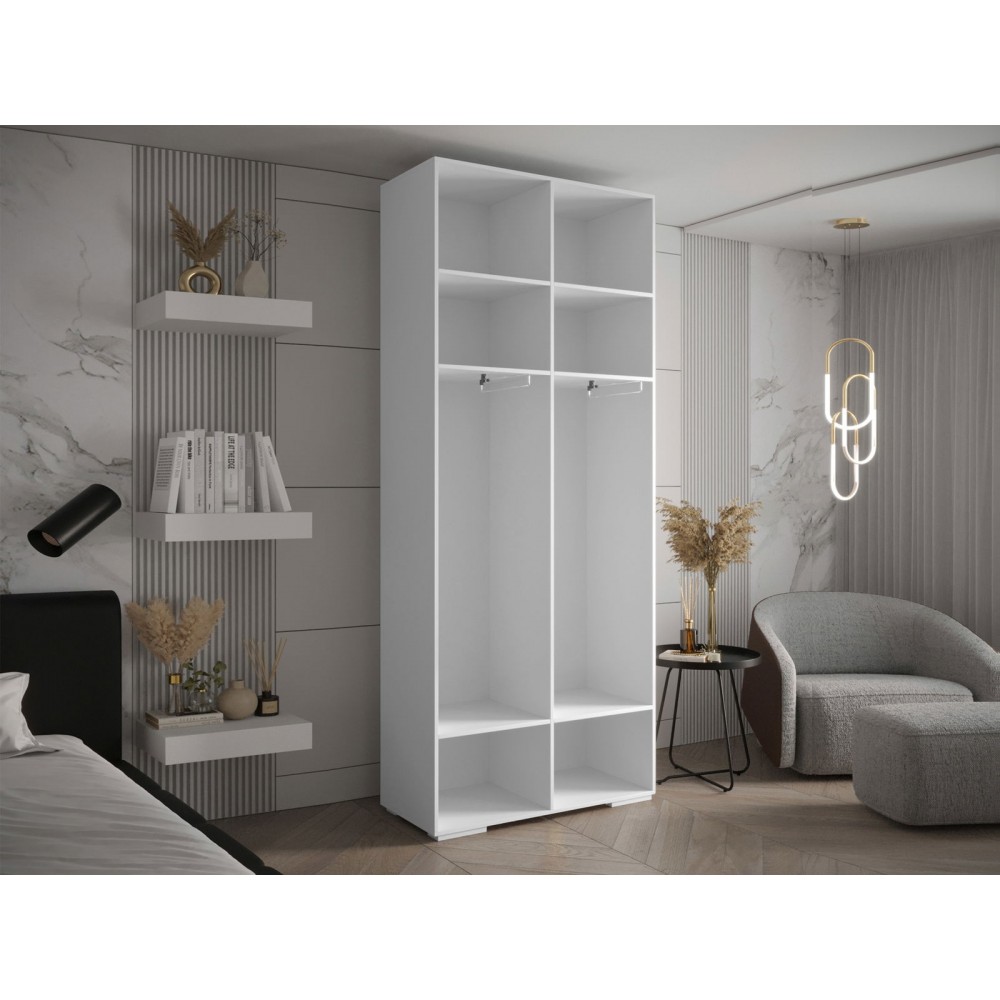 Ντουλάπα Inova IV 100 Δίφυλλη-Λευκό - Χρυσό