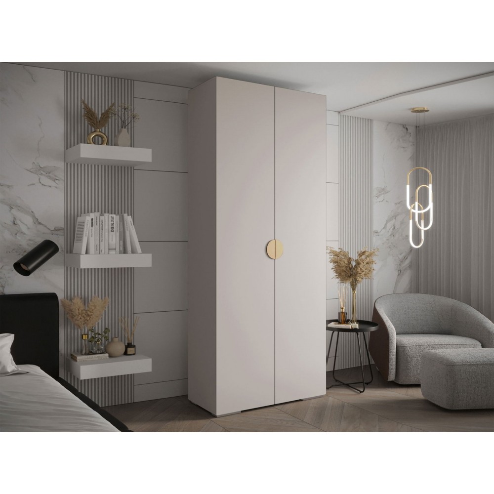 Ντουλάπα Inova IV 100 Δίφυλλη-Cashmere - Χρυσό