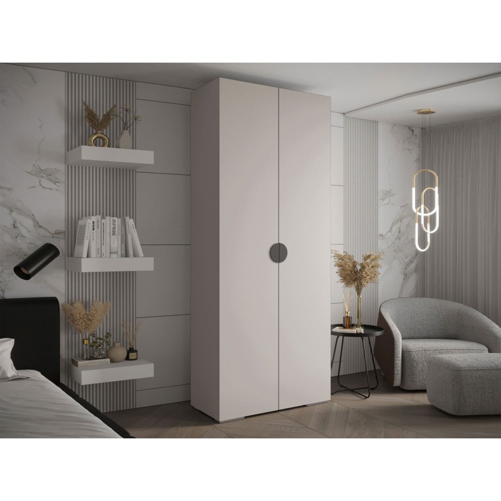 Ντουλάπα Inova IV 100 Δίφυλλη-Cashmere - Μαύρο