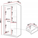 Ντουλάπα Spoti Συρόμενη-Λευκό-Μήκος: 100εκ